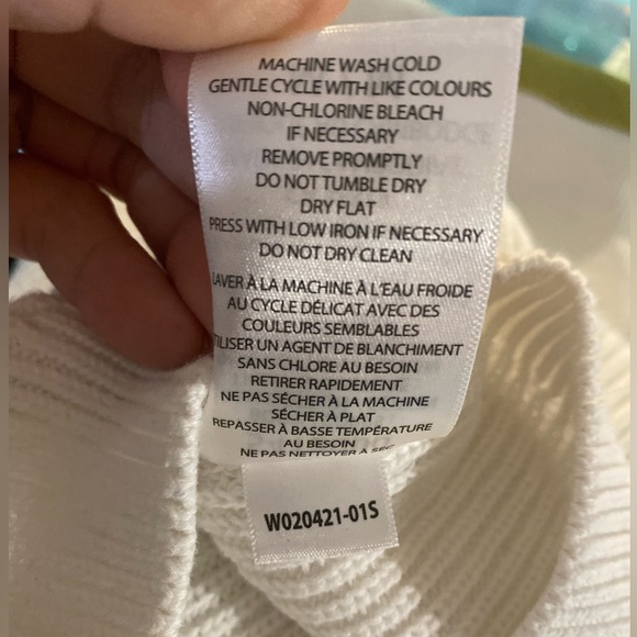 ELLE Knit White Sweater Size Medium PolkaDot - Picture 13 of 13